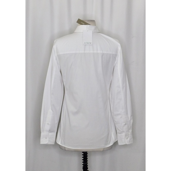 NWT!! J. CREW Wren Slim Shirt Stretch Cotton Poplin Solid White Buttondown 2 - Picture 9 of 15